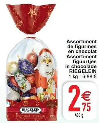 Assortiment de figurines en chocolat assortiment figuurtjes in chocolade riegelein