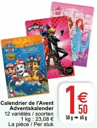 Cora Calendrier de l’avent adventskalender aanbieding