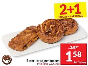 Intermarché Boter- of rozijnenkoeken aanbieding