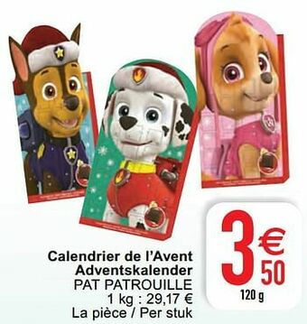 Cora Calendrier de l’avent adventskalender pat patrouille aanbieding