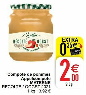 Cora Compote de pommes appelcompote materne recolte - oogst 2021 aanbieding