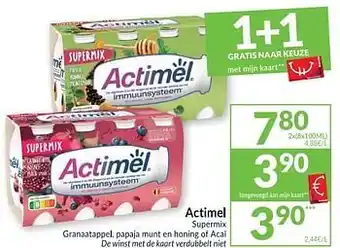 Intermarché Actimel supermix 100ml aanbieding