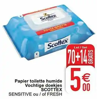 Cora Papier toilette humide vochtige doekjes scottex sensitive ou - of fresh aanbieding