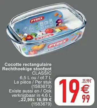 Cora Cocotte rectangulaire rechthoekige stoofpot classic aanbieding