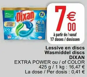 Cora Lessive en discs wasmiddel discs dixan extra power ou - of color aanbieding