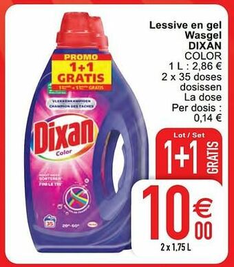 Cora Lessive en gel wasgel dixan color aanbieding