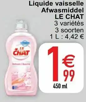 Cora Liquide vaisselle afwasmiddel le chat aanbieding