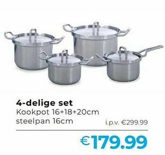 Freetime 4-delige set kookpot + steelpan aanbieding