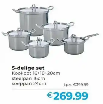 Freetime 5-delige set kookpot + steelpan + soeppan aanbieding