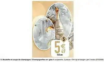 Cora Bouteille et coupe de champagne - champagnefles en -glas aanbieding