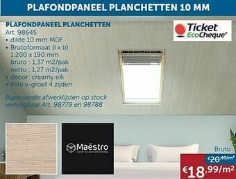 Zelfbouwmarkt Plafondpaneel planchetten aanbieding