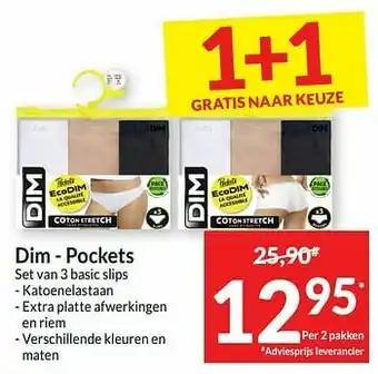 Intermarché Dim - pockets set van 3 basic slips aanbieding