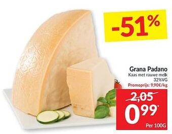 Intermarché Grana padano kaas met rauwe melk 100g aanbieding
