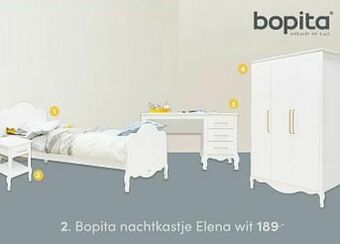Baby & Tiener Bopita nachtkastje elena wit aanbieding