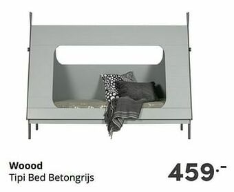 Baby & Tiener Woood tipi bed betongrijs aanbieding