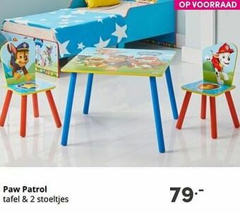 Paw patrol tafel + 2 stoeltjes