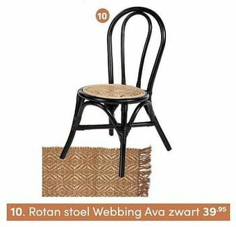 Rotan stoel webbing ava zwart