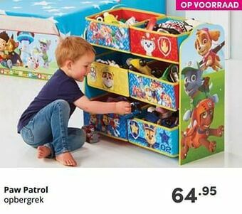 Baby & Tiener Paw patrol opbergrek aanbieding