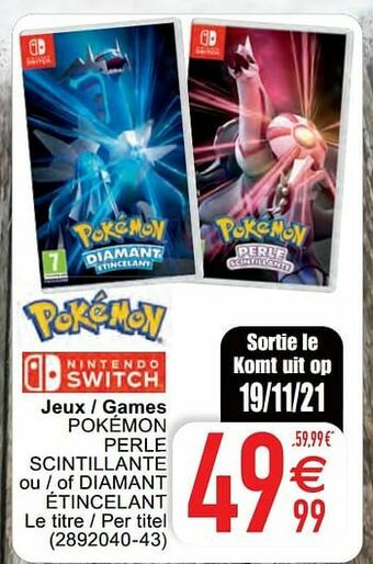Cora Jeux - games pokémon perle scintillante ou - of diamant étincelant aanbieding
