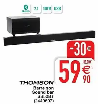 Cora Thomson barre son sound bar sb50bt aanbieding