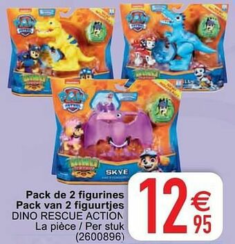 Cora Pack de 2 figurines pack van 2 figuurtjes dino rescue action aanbieding
