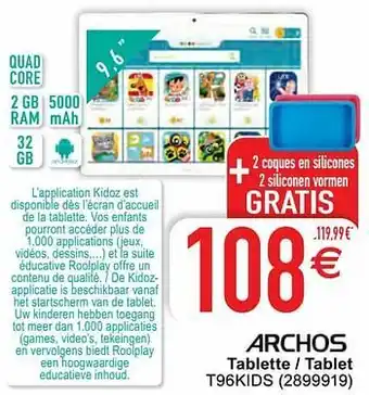 Cora Archos tablette - tablet t96kids aanbieding