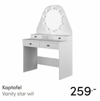 Baby & Tiener Kaptafel vanity star wit aanbieding