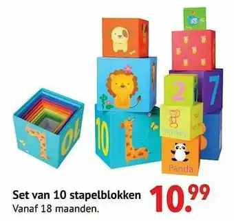 Freetime Set van 10 stapelblokken aanbieding
