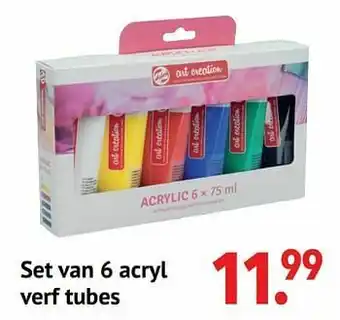 Freetime Set van 6 acryl verf tubes aanbieding
