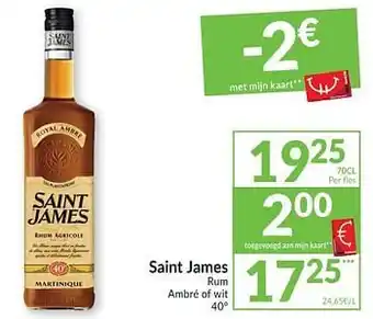 Saint james rum ambré of wit 70cl