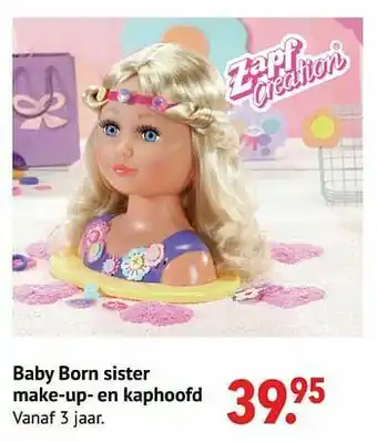 Baby born sister make-up- en kaphoofd