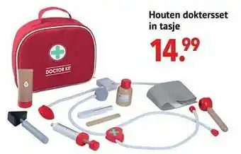 Houten doktersset in tasje
