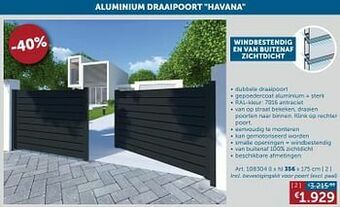 Zelfbouwmarkt Aluminium draaipoort havana aanbieding