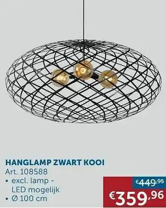 Zelfbouwmarkt Hanglamp zwart kooi aanbieding