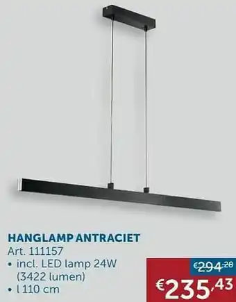 Zelfbouwmarkt Hanglamp antraciet aanbieding