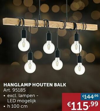 Zelfbouwmarkt Hanglamp houten balk aanbieding