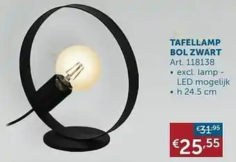 Tafellamp bol zwart