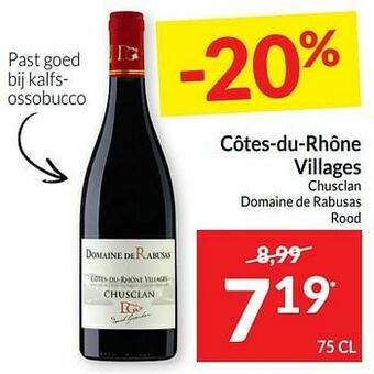 Intermarché Côtes-du-rhône villages chusclan domaine de rabusas rood aanbieding