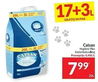 Intermarché Catsan hygiëne plus kattenbakvulling 20liter aanbieding