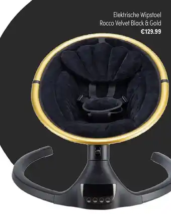 Baby & Tiener Elektrische Wipstoel Rocco Velvet Black & Gold aanbieding