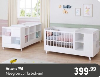 Baby & Tiener Arizona Wit Meegroei Combi Ledikant aanbieding