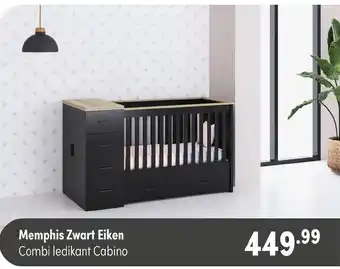 Baby & Tiener Memphis Zwart Eiken aanbieding