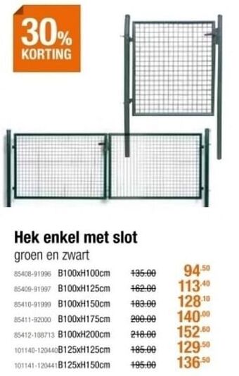Hek enkel met slot