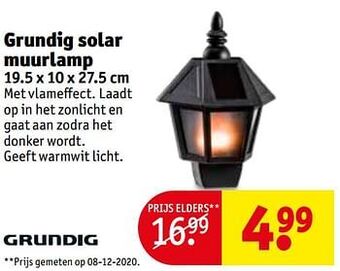 Kruidvat Grundig solar muurlamp aanbieding