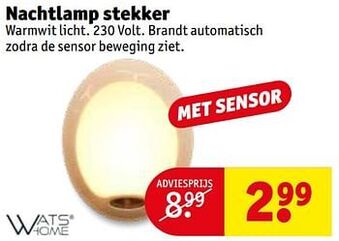 Watshome nachtlamp stekker
