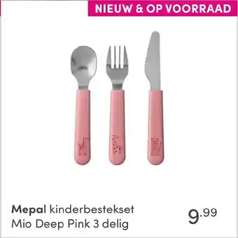 Baby & Tiener Mepal kinderbestekset Mio Deep Pink 3 delig aanbieding