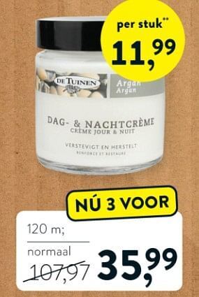 Holland & Barrett Argan dag- + nachtcrème aanbieding