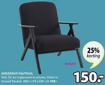 Sadderup fauteuil B60xH76xD81 cm