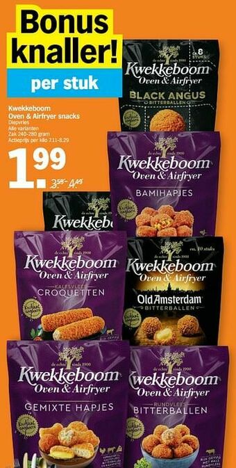 Albert Heijn Kwekkeboom oven + airfryer snacks aanbieding