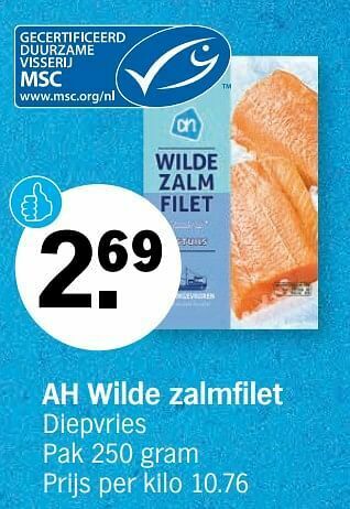Albert Heijn Ah wilde zalmfilet aanbieding